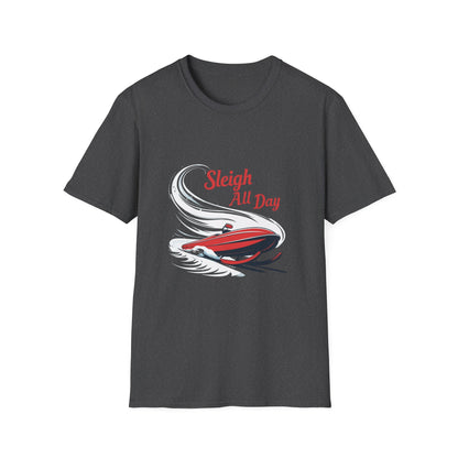 Sleigh Velocity: Graphic Motion Design, High-Speed Holiday Illustration---Cozy Reader T-Shirt