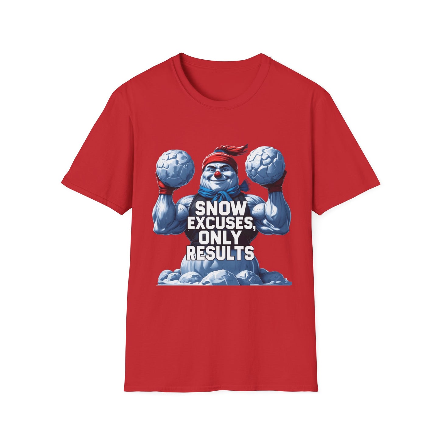 Snow Excuses: Winter Fitness Motivation, Muscular Snowman Illustration---Cozy Reader T-Shirt