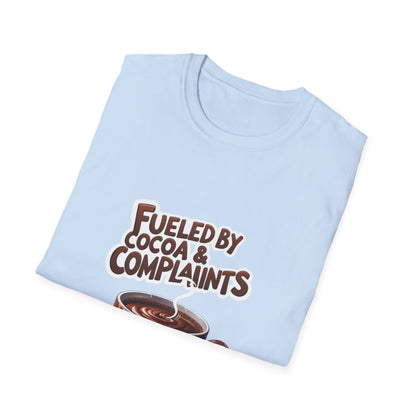 Cocoa Complaints: Grumpy Mug Illustration, Digital Humor Art---Cozy Reader T-Shirt