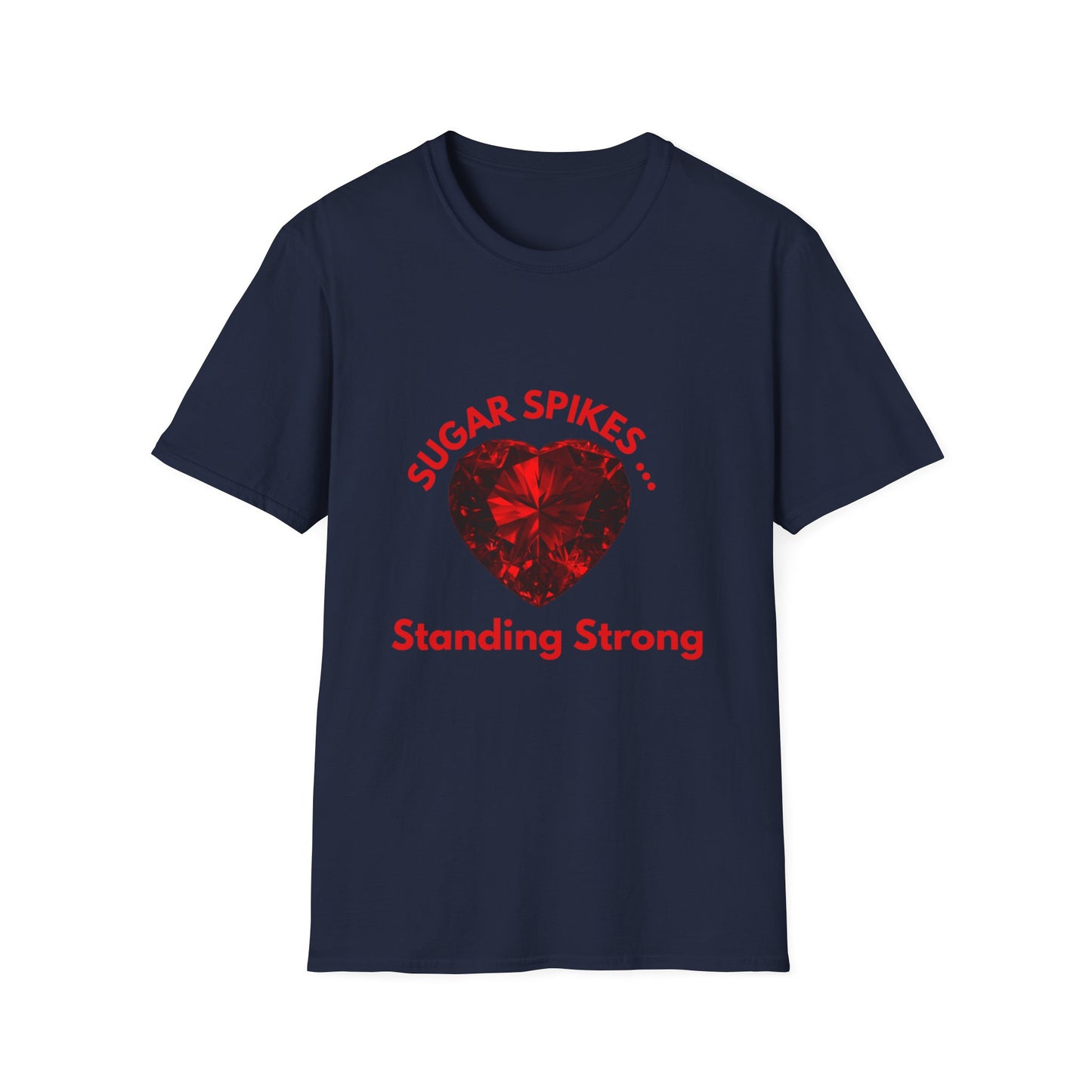 Sugar Spikes Standing Strong: Resilience Symbol Heart Gem, Motivational Diamond Illustration, Strength Awareness Campaign Art--- Valentine Gift Tee