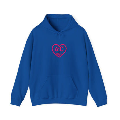 A1 of Love: Heart Typography Design, Technical Blueprint Art, Engineering Romance Illustration-- Valentines Gift Hoodie