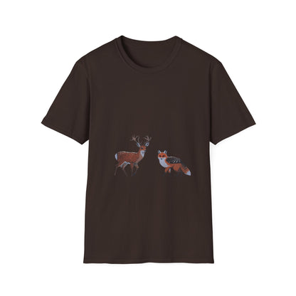 Woodland Companions: Spotted Forest Dwellers, Digital Wildlife Illustration---Cozy Reader T-Shirt