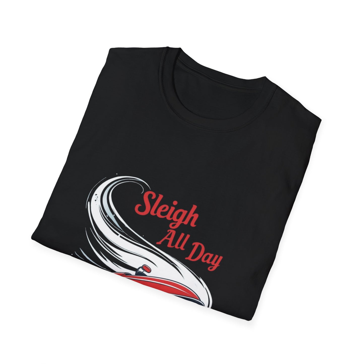 Sleigh Velocity: Graphic Motion Design, High-Speed Holiday Illustration---Cozy Reader T-Shirt