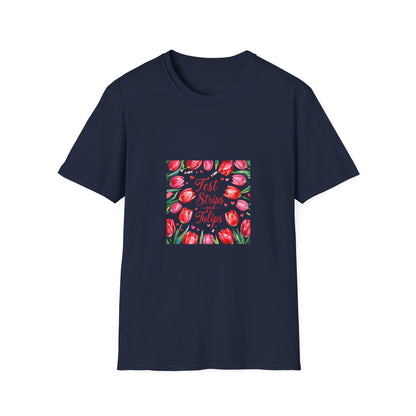 Beautiful Test strips and Tulips t shirt