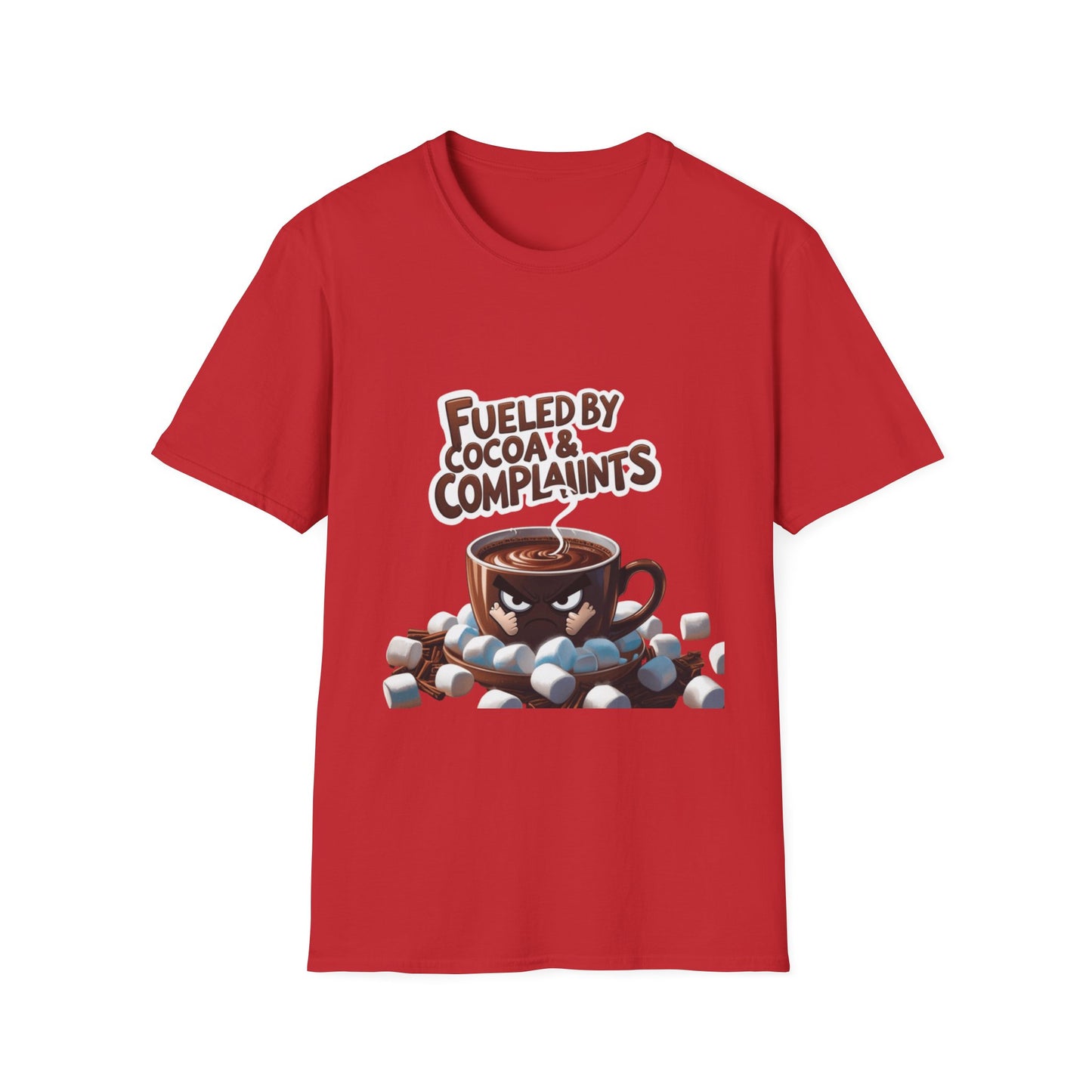 Cocoa Complaints: Grumpy Mug Illustration, Digital Humor Art---Cozy Reader T-Shirt
