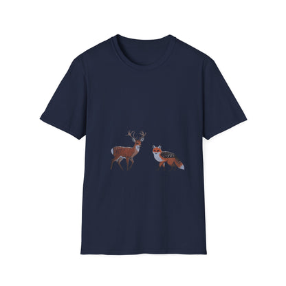 Woodland Companions: Spotted Forest Dwellers, Digital Wildlife Illustration---Cozy Reader T-Shirt