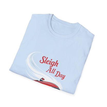Sleigh Velocity: Graphic Motion Design, High-Speed Holiday Illustration---Cozy Reader T-Shirt