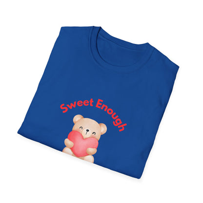 T-Shirt — 'Sweet Enough, Just As I Was' Cute Bear Heart Self-Love Tee
