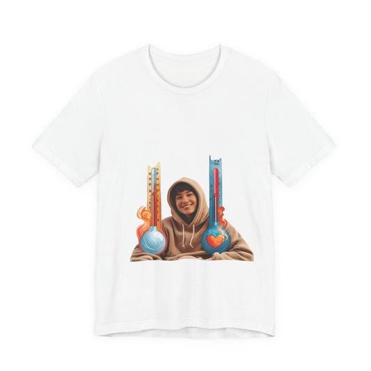 Photo Portrait Tee with Colorful Guitar Heart Graphics
