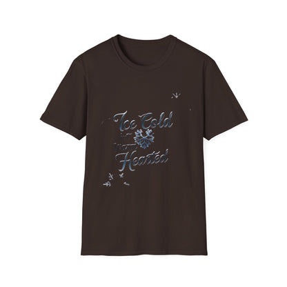Crystalline Emotions: Winter Typography Design, Metallic Snowflake Graphic---Cozy Reader T-Shirt