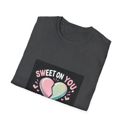 Sweet On You, Not On Sugar: Health-Conscious Love Design, Romantic Typography Art, Diabetes Awareness Illustration-- Valentines Gift Tee