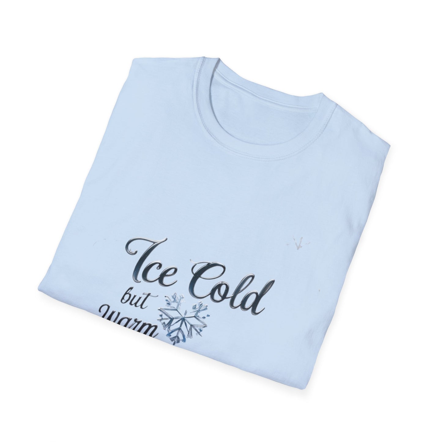 Crystalline Emotions: Winter Typography Design, Metallic Snowflake Graphic---Cozy Reader T-Shirt