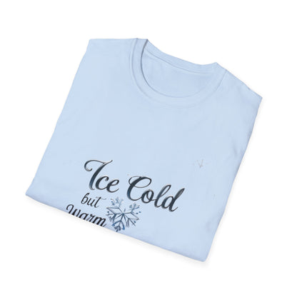 Crystalline Emotions: Winter Typography Design, Metallic Snowflake Graphic---Cozy Reader T-Shirt