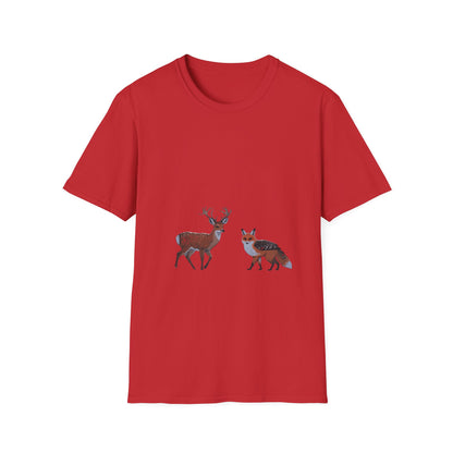 Woodland Companions: Spotted Forest Dwellers, Digital Wildlife Illustration---Cozy Reader T-Shirt