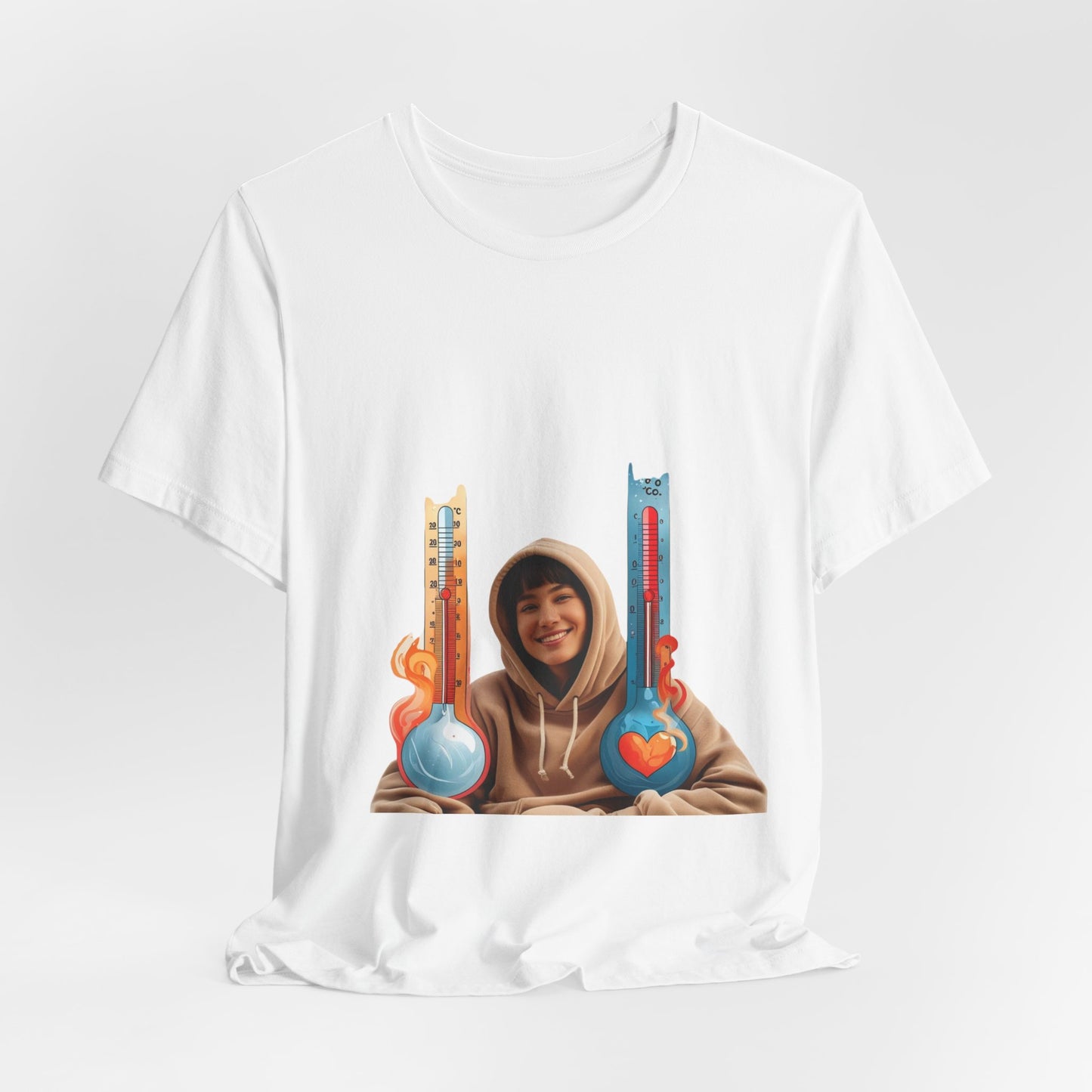 Photo Portrait Tee with Colorful Guitar Heart Graphics