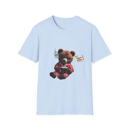 Cozy Bear Hibernation: Winter Relaxation Illustration, Cute Teddy Digital Art---Cozy Reader T-Shirt