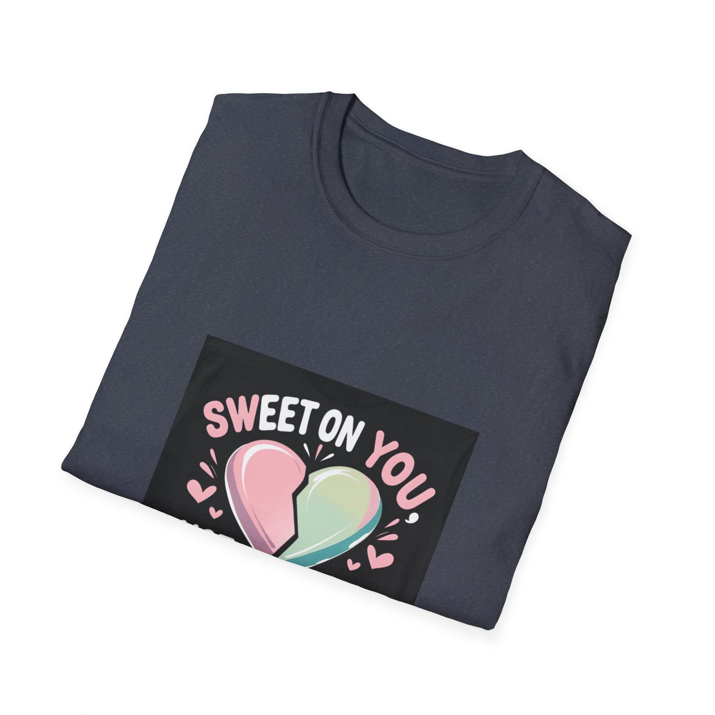 Sweet On You, Not On Sugar: Health-Conscious Love Design, Romantic Typography Art, Diabetes Awareness Illustration-- Valentines Gift Tee