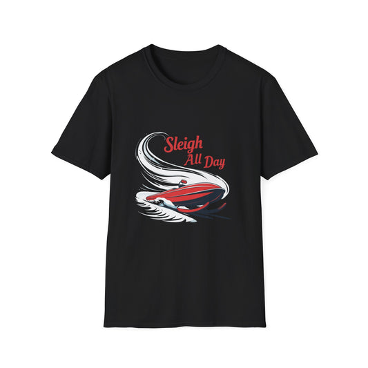 Sleigh Velocity: Graphic Motion Design, High-Speed Holiday Illustration---Cozy Reader T-Shirt