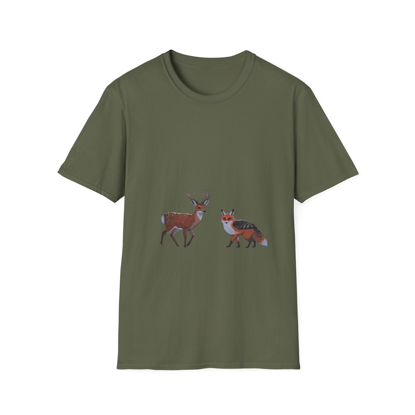 Woodland Companions: Spotted Forest Dwellers, Digital Wildlife Illustration---Cozy Reader T-Shirt