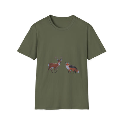 Woodland Companions: Spotted Forest Dwellers, Digital Wildlife Illustration---Cozy Reader T-Shirt